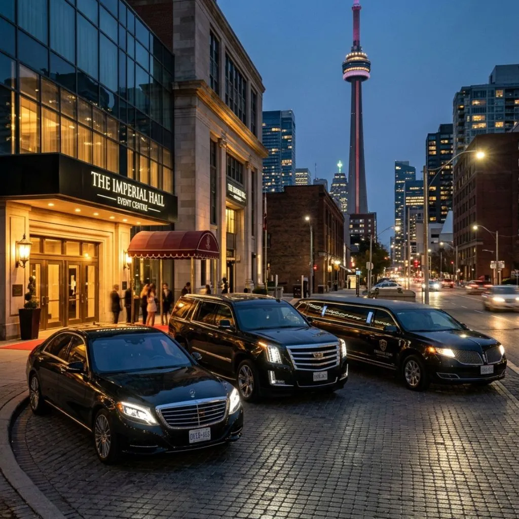 Formula one limo service toronto fleet with stretch limo SUV and sedan