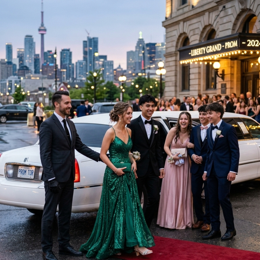 Toronto prom limousine service with stretch limo and chauffeur for students