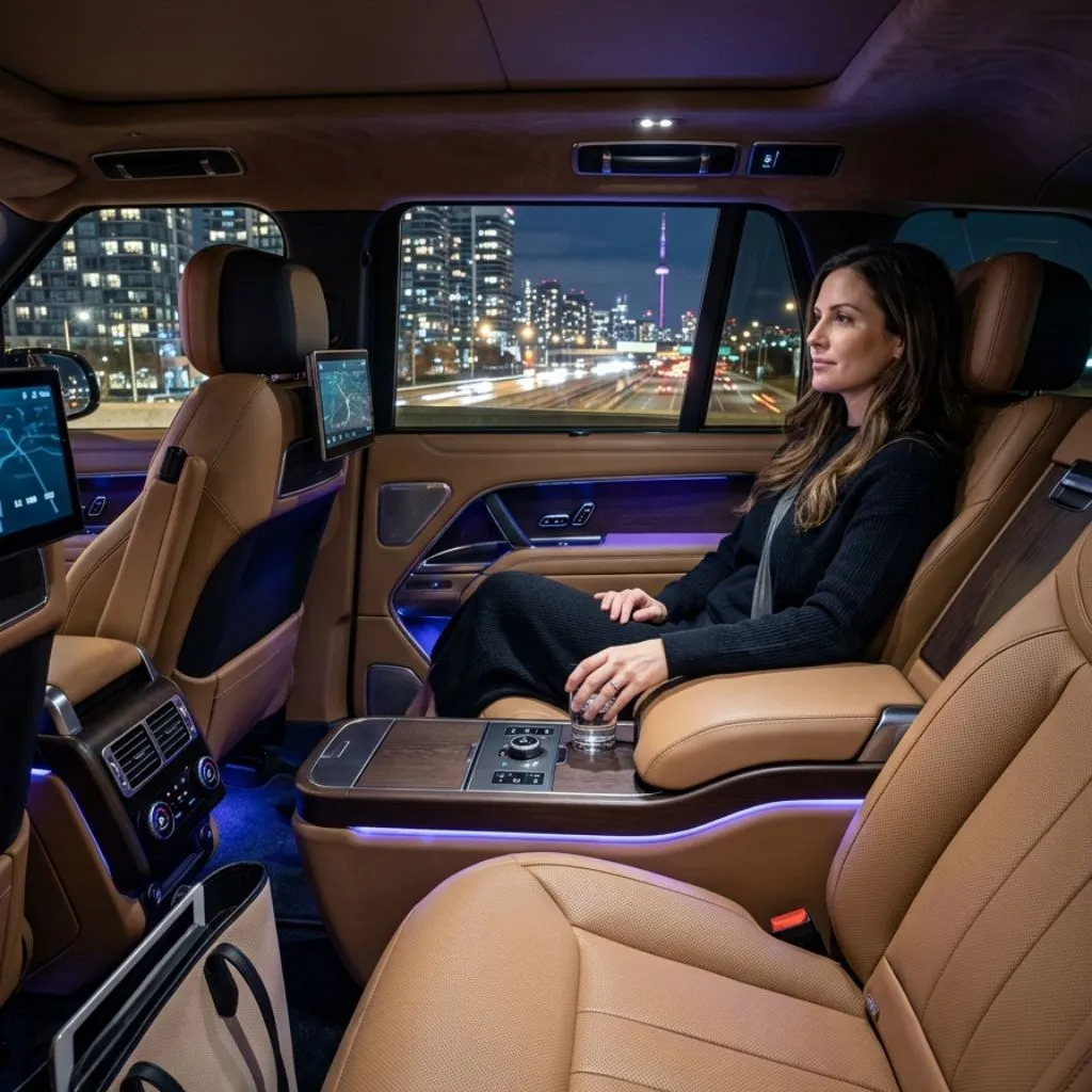 Luxury SUV interior highlighting Etobicoke limo service comfort