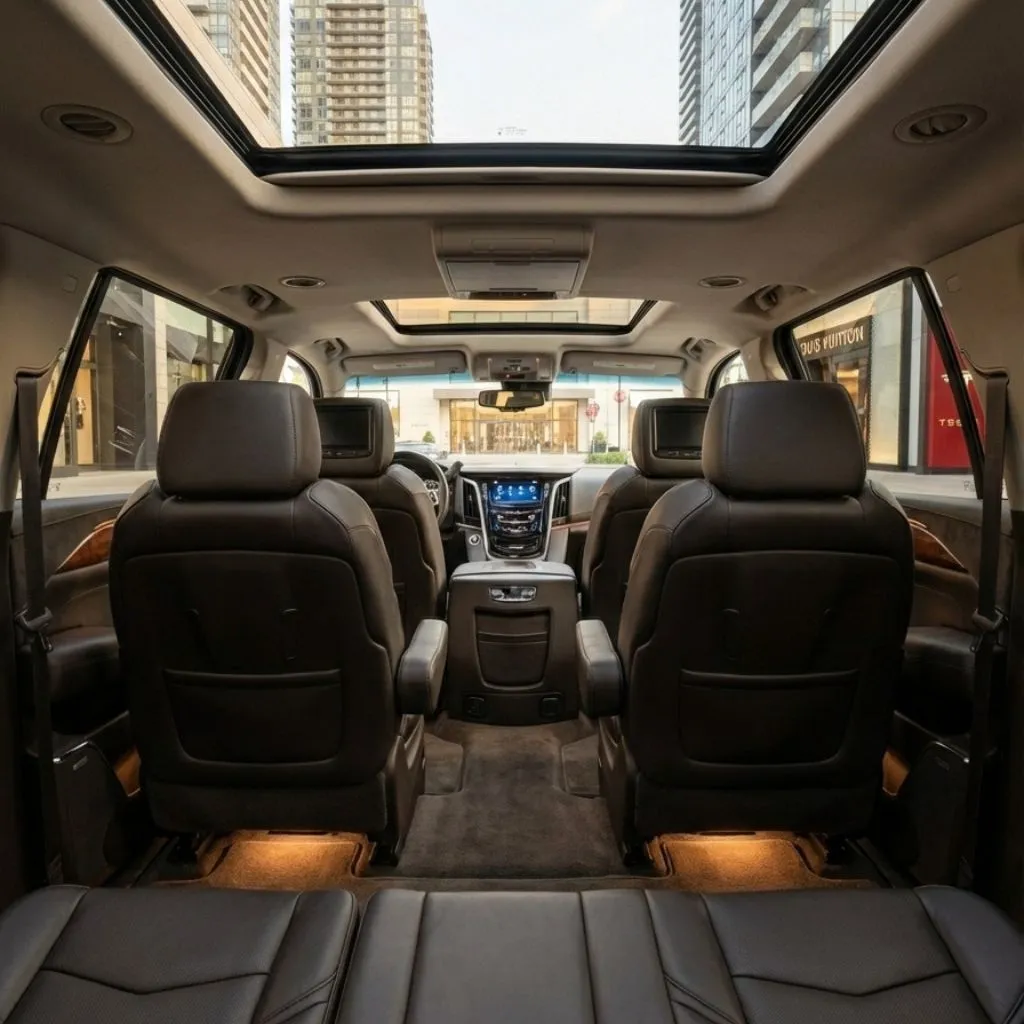 Premium SUV interior showing comfort of York Toronto limo service